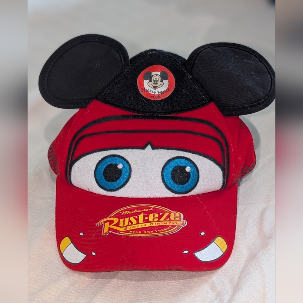 Disney Mickey Mouse Club Disney Parks Lightning McQueen baseball hat with Mickey